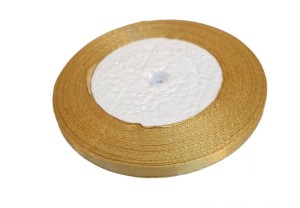 WSTĄŻKA SATYNOWA 186 CIEMNY ZŁOTY 6MM/32M