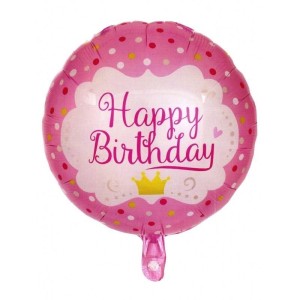 BALON FOLIOWY HAPPY BIRTHDAY RÓŻOWY