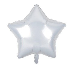 BALON FOLIOWY GWIAZDA BIAŁA 48CM