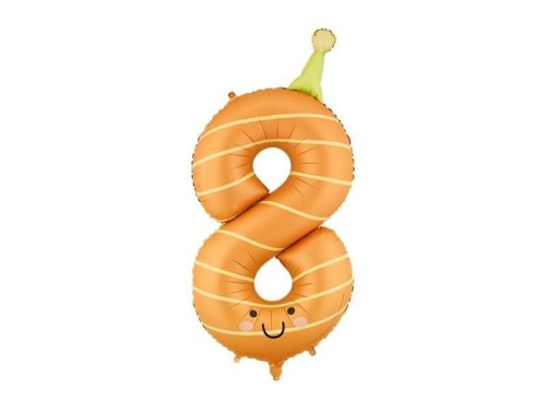 Balon foliowy Cyfra 8 pomarańczowy 86cm