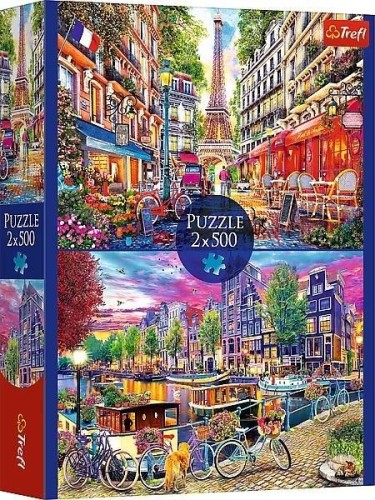 Puzzle 2x500 Europejskie stolice TREFL, Trefl