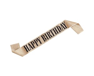 SZARFA HAPPY BIRTHDAY ZŁOTA