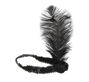 OPASKA Z PIÓREM RETRO CZARNA