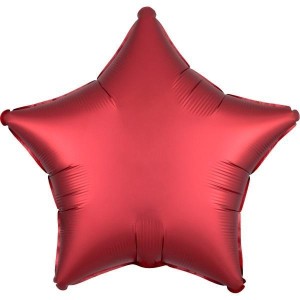 BALON FOLIOWY LUSTRE DARK CZERWONY GWIAZDA 48CM