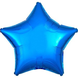 BALON FOLIOWY METALIK NIEBIESKI GWIAZDA 48CM
