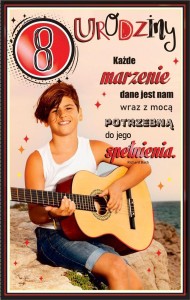 KARTKA OKOLICZNOŚCIOWA URODZINY 8 CHŁOPIEC