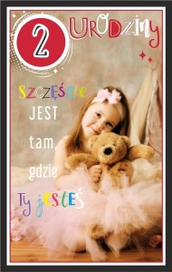 KARTKA OKOLICZNOŚCIOWA URODZINY 2 DZIEWCZYNKA
