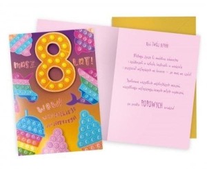 KARNET URODZINY 8 POP IT