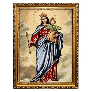 OBRAZ HAFTOWANY MARYJA WSPOMOŻYCIELKA 42X32CM