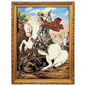 OBRAZ HAFTOWANY ŚW. JERZY 42/32CM