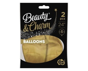 BALONY BEAUTY&CHARM PLATYNOWE J.ZŁOTE 61CM 2SZT