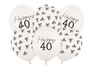 BALONY 40 PASTEL OFF-WHITE 30CM 6SZT
