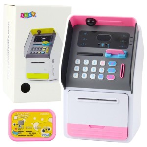 SKARBONKA BANKOMAT SEJF RÓŻOWY, LEANTOYS