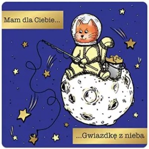 KARNET JEDNOSTRONNY KOT NA KSIĘŻYCU