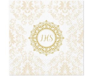 SERWETKI KOMUNIA IHS ORNAMENT 33X33CM 20SZT