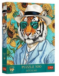 PUZZLE 500 PREMIUM PLUS PAN TYGRYS I SŁONECZNIKI