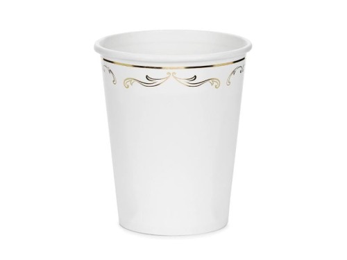 Kubeczki z ornamentem biały 220ml 6szt