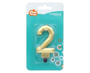 ŚWIECZKA CYFRA 2 DIAMENT 7.6CM