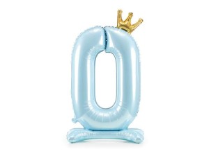 STOJĄCY BALON FOLIOWY 0 BŁĘKITNY 84CM