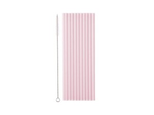 SŁOMKI PLASTIKOWE RÓŻOWE 23CM 12SZT