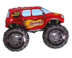 BALON FOLIOWY 61CM SAMOCHÓD TWISTER CZERWONY