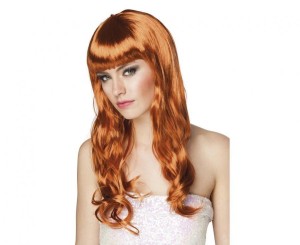 PERUKA FALOWANE RUDE WŁOSY