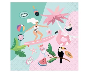 SERWETKI SUMMER LET'S PARTY SURFING 33X33CM 20SZT
