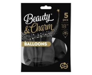 BALONY BEAUTY&CHARM PASTELOWE CZARNE 5SZT