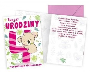 KARNET URODZINY 4 KOALA