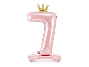 STOJĄCY BALON FOLIOWY 7 JASNY RÓŻ 84CM