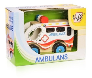 DREWNIANE AUTO - AMBULANS, DAFFI