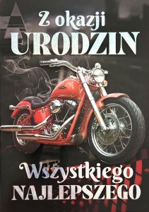 KARNET URODZINY MĘSKIE MOTOCYKL