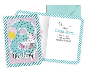 KARNET B6 URODZINY 8 DZIEWCZYNKA