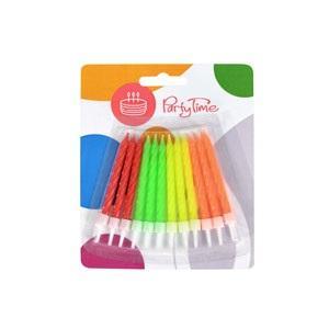 ŚWIECZKI URODZINOWE PREMIUM - NEON 12SZT