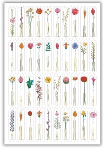 KARNET 12X18CM + KOPERTA KWIATY Z ŁODYGĄ