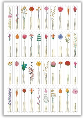 Karnet 12x18cm + koperta Kwiaty z łodygą