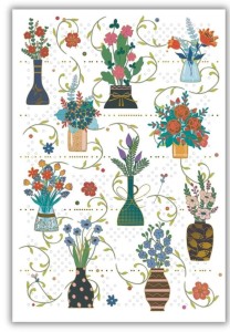 KARNET 12X18CM + KOPERTA KWIATY W WAZONACH