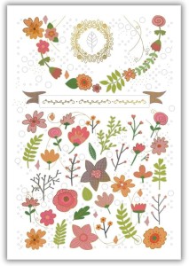 KARNET 12X18CM + KOPERTA KWIATY