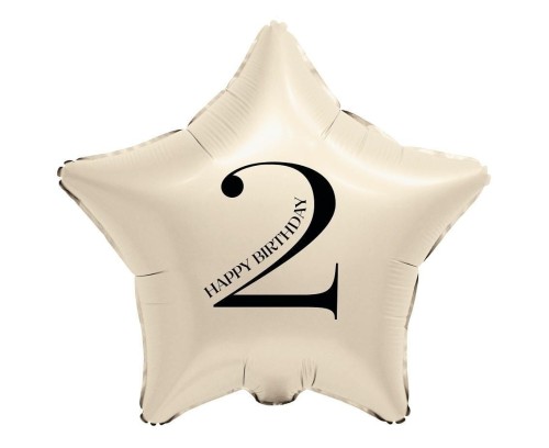 Balon foliowy Gwiazda kremowa cyfra 2 44cm