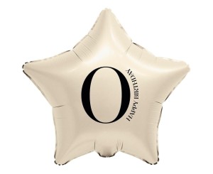 BALON FOLIOWY GWIAZDA KREMOWA CYFRA 0 44CM