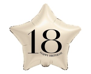 BALON FOLIOWY GWIAZDA KREMOWA LICZBA 18 44CM