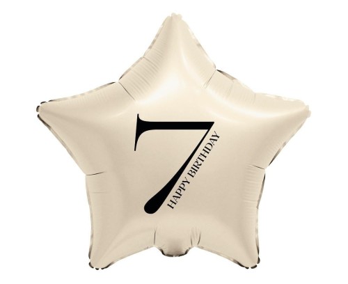 Balon foliowy Gwiazda kremowa cyfra 7 44cm