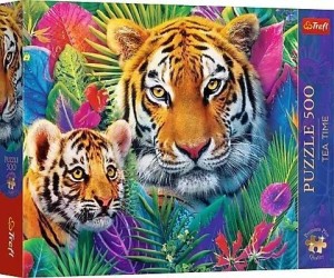 PUZZLE 500 TEA TIME TYGRYSY W DŻUNGLI TREFL, TREFL