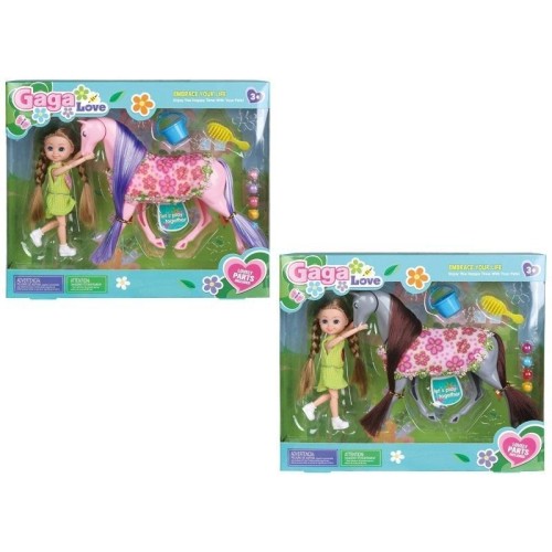 Lalka z koniem i akcesoriami, Trifox