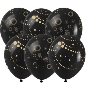 BALONY OKAZJONALNE ZE ZŁOTYM NADRUKIEM 6SZT