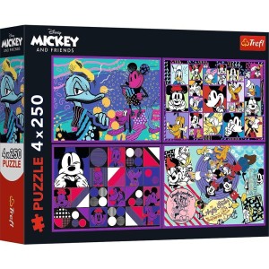 PUZZLE 4X250 SERIA PRZYGÓD MYSZKI MIKI TREFL