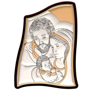 OBRAZ SREBRNY ŚWIĘTA RODZINA 25,5X18CM