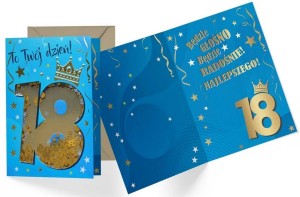 KARNET B6 KONFETTI KNF-033 URODZINY 18 MĘSKIE