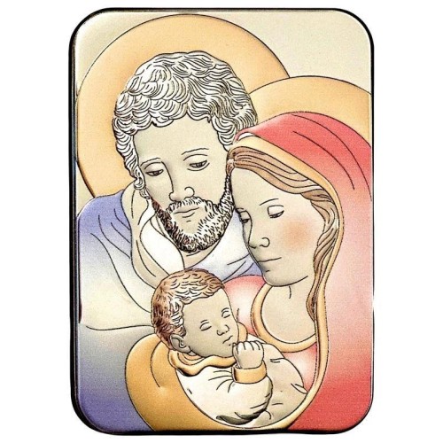 Obraz srebrny Święta Rodzina 20x14,5cm