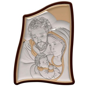 OBRAZ SREBRNY ŚWIĘTA RODZINA 14,5X10,5CM